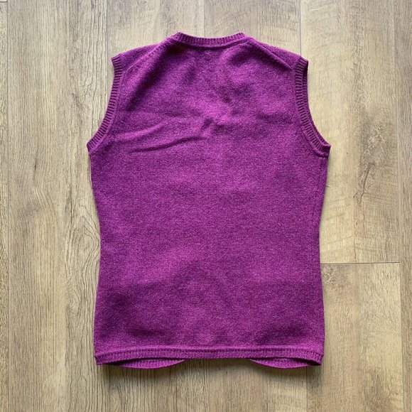 Munrospun Tank Top Knitted Waistcoat Size Medium Pink Sweater Vest WOOL - Picture 2 of 9